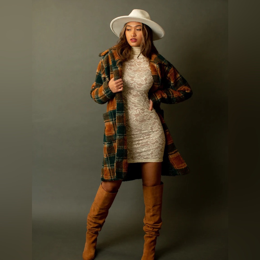 Joyfolie Gertie Plaid coat - Picture 7 of 10